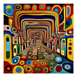 Póster La entrada al pasillo psicodélico