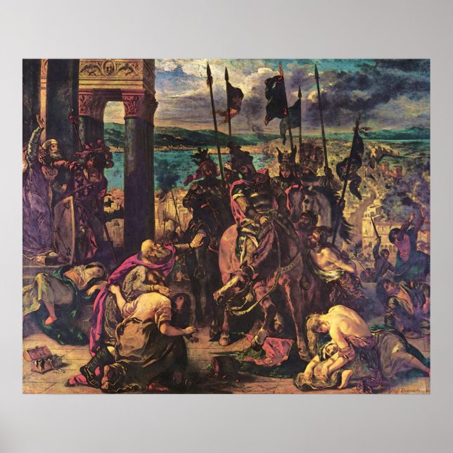 Póster La entrada de cruzados en Constantinopla (Frente)