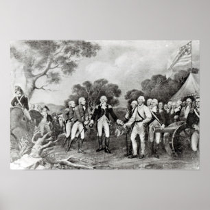 Póster La entrega de general Burgoyne Saratoga