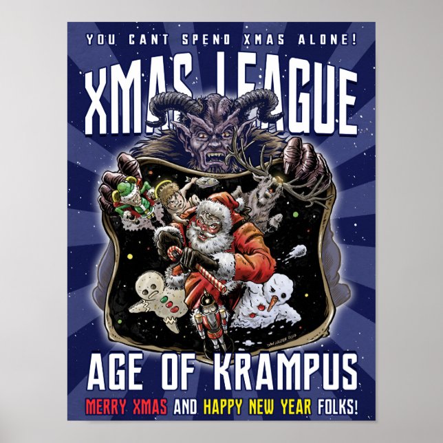 Póster La era de Krampus en la Liga de Navidad (Frente)
