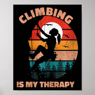 Póster La escalada es mi terapia Mujeres Escalada en roca