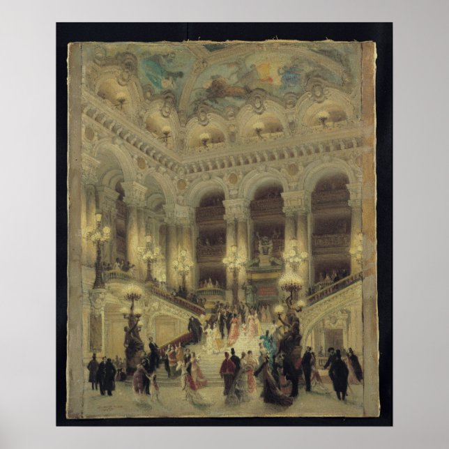 Póster La escalera de la ópera, 1877 (Frente)