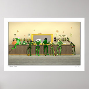 Póster La escena de bar 3D