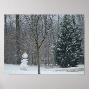 Póster La escena de nieve en invierno de los nevados del
