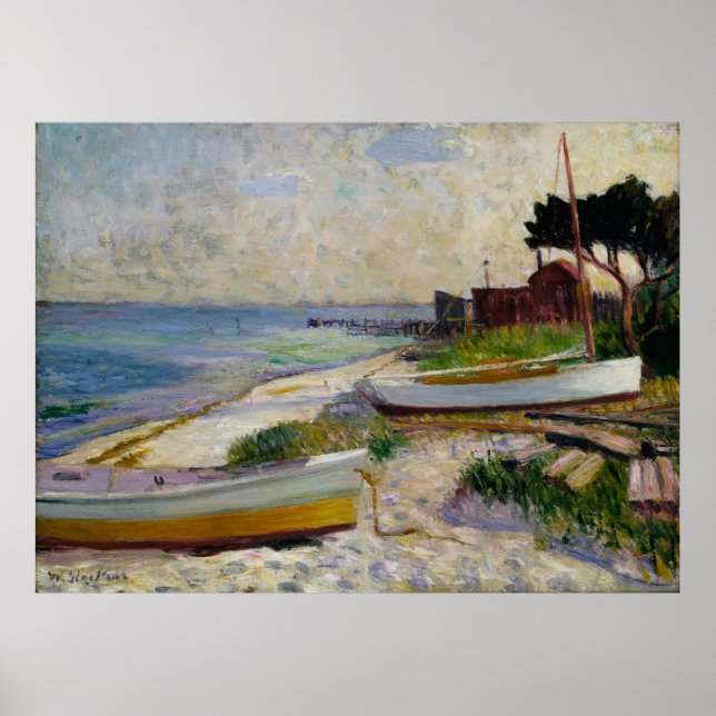 Póster La escena de playa de Glackens (Frente)