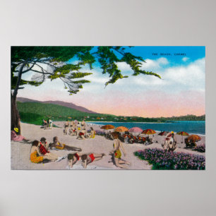 Póster La escena de playa en Carmel, California