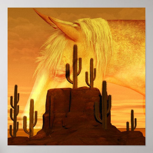 Póster La escena del desierto al aire libre (Frente)