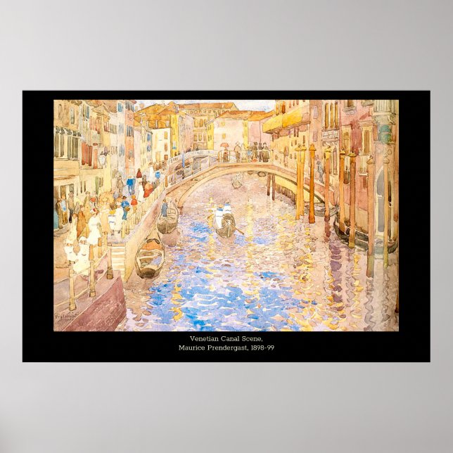 Póster La escena veneciana de Maurice Prendergast (Frente)