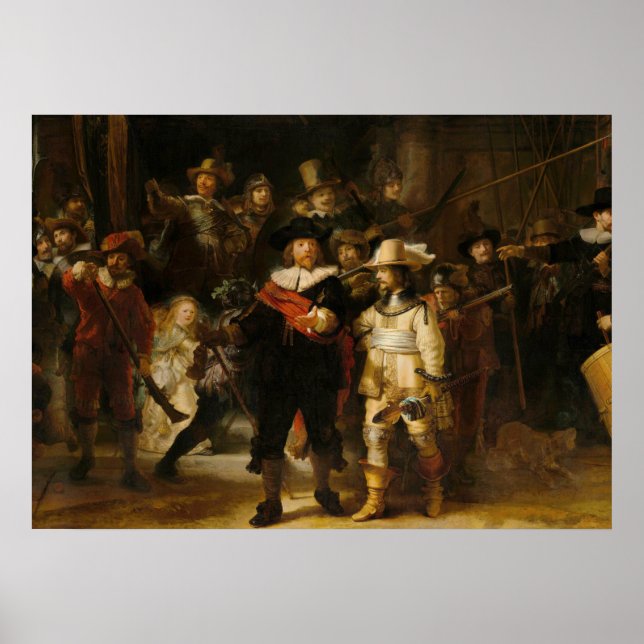 Póster La escotilla de Rembrandt van Rijn Poster (Frente)