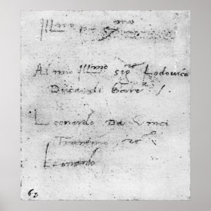 Póster La escritura de Leonardo da Vinci