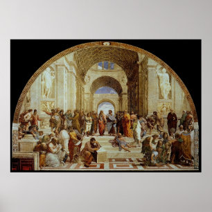 Póster "La escuela de Atenas" de Raphael (alrededor de 15