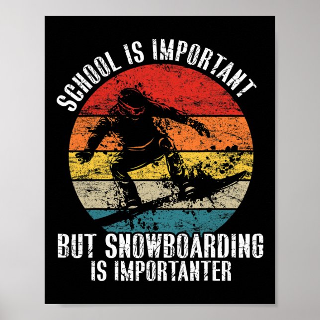 Póster La Escuela De Snowboard Es Importante La Nieve En  (Frente)