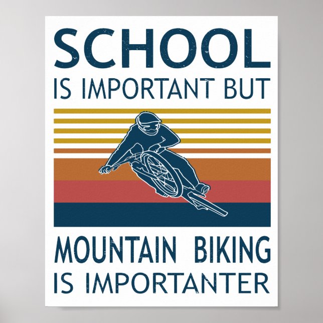 Póster La Escuela Es Importante - La Bicicleta De Montaña (Frente)