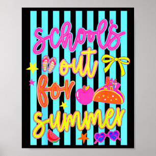 Póster La escuela está cerrada para verano último día de