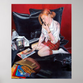 Póster La escuela está en la pintura de una poster de cam