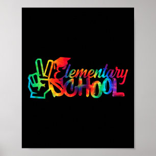 Póster La Escuela Primaria Peace Out Regresa Al Colegio