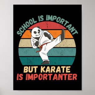 Póster La Escuela Retro Panda Es Importante El Karate Es