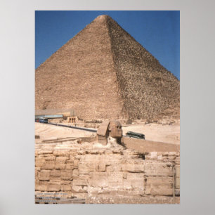Póster La esfinge y la gran pirámide en Giza