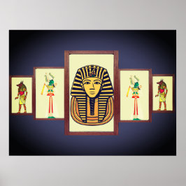 Póster La esfinge y las deidades egipcias un bello Poster
