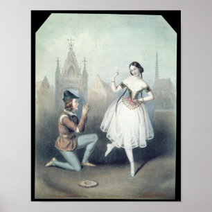 Póster La Esmeralda': Carlotta Grisi y Julio Perrot