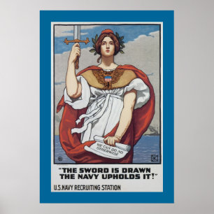 Póster La espada está dibujada, la marina la sostiene
