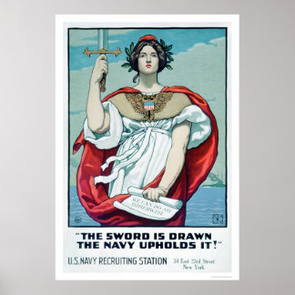 Póster La espada está dibujada - la marina la sostiene (U