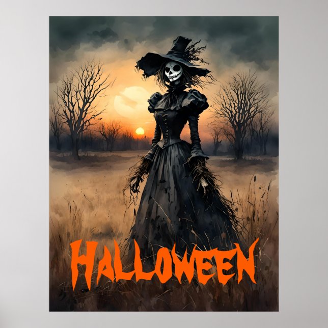Póster La espeluznante Dama de la Halloween de los pasado (Frente)