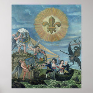 Póster La esperanza de la felicidad dedicada a la nación