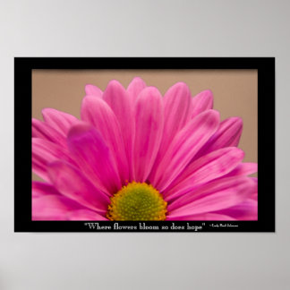 Póster La esperanza florece del rosado Gerber Daisy