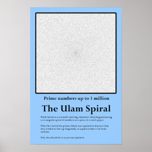 Póster La espiral del número primo de Ulam