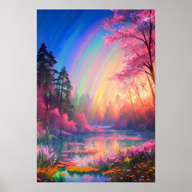 Póster La espléndida sinfonía arcoiris del río (Frente)