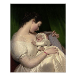 Póster La esposa de James Sant Elizabeth con su hija Mary