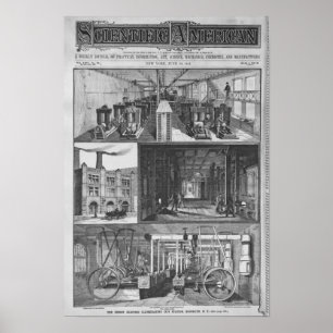 Póster La estación de Edison el Co Illuminating eléctrico