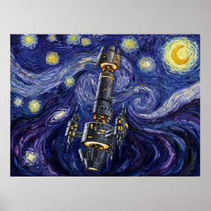 Póster La Estación Espacial Starry Night de la Atalaya
