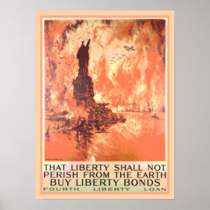 Póster La estatua de Nueva York de la libertad no