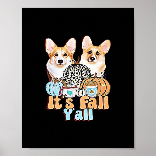 Póster La estética única de Fall Y'all Corgis (Frente)