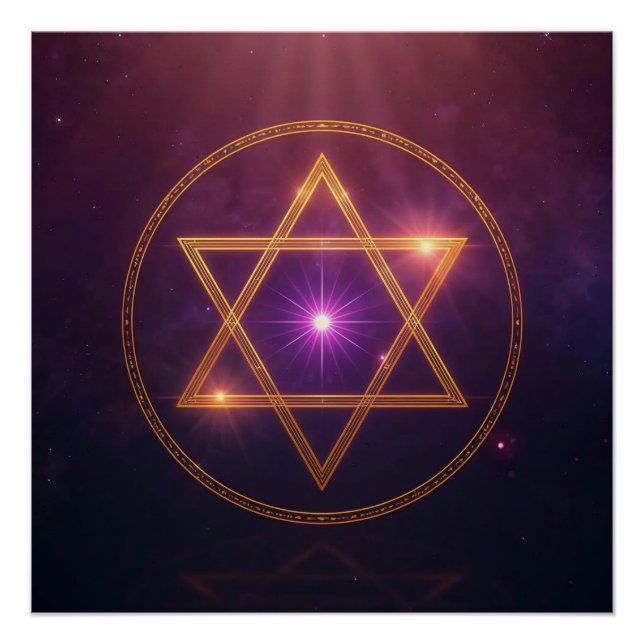Póster La estrella cósmica del equilibrio iluminado (Anverso)