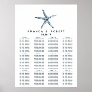 Póster La estrella de mar azul   Cuadro de asientos de Bo