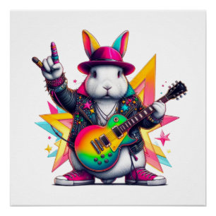 Póster La estrella de rock de conejo