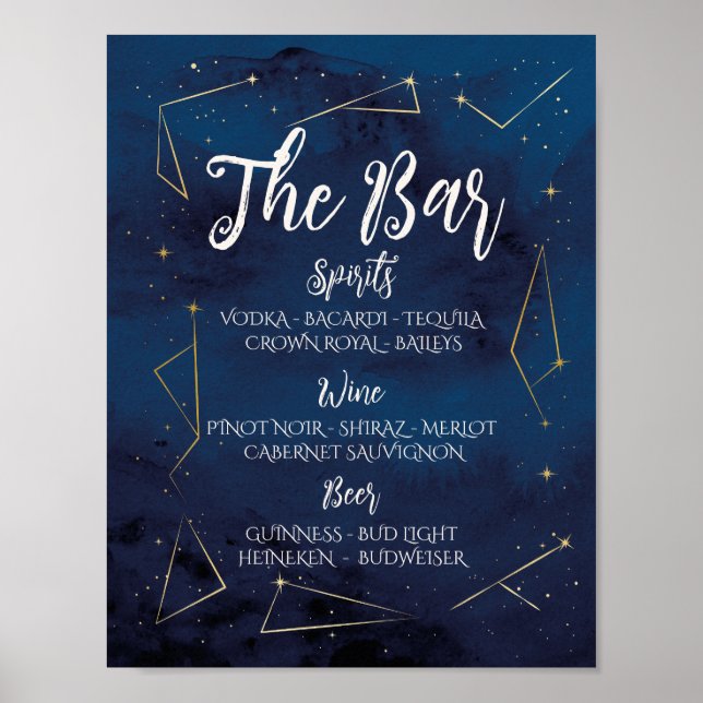 Póster La estrella del Boda de barras firma Constellation (Frente)
