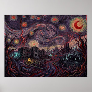Póster La estrellada noche del revés Hawkins