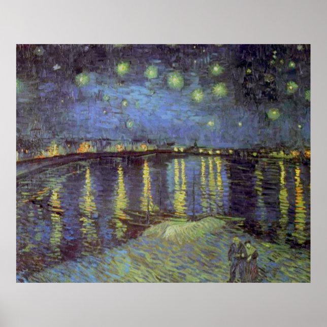 Póster La estrepitosa noche azul de Van Gogh sobre pintur (Frente)