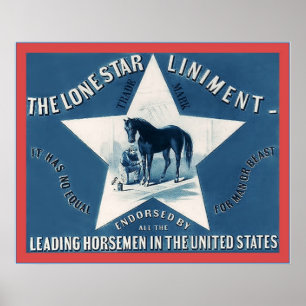Póster La etiqueta de la estrella solitaria ~ 1866 ~ Vint