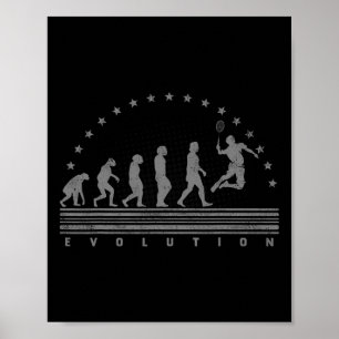 Póster La Evolución de Badminton Transbordador Retro Badm