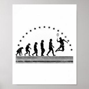 Póster La Evolución de Badminton Transbordador Retro Badm