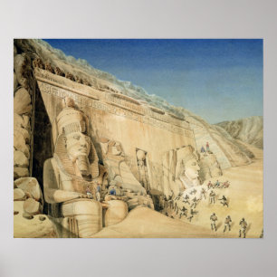 Póster La Excavación del Gran Templo de Ramsés II,