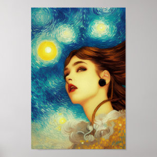Póster La exótica belleza del estilo nocturno Starry de V