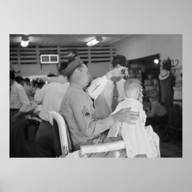 Póster La experiencia del padre hijo barbero de los años  (Frente)