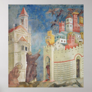 Póster La expulsión de los diablos de Arezzo, 1297-99