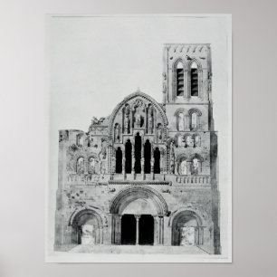 Póster La fachada de La Madeleine de Vezelay